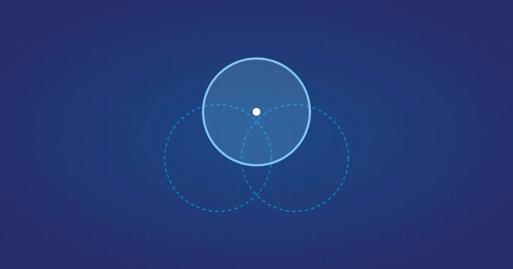 Three overlapping circles, with the top circle highlighted.